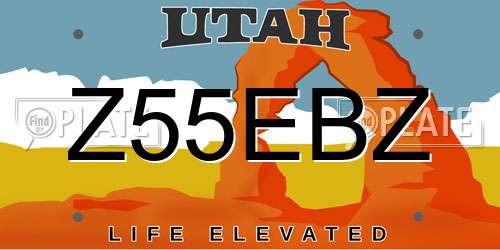 Z55EBZ Utah License Plate