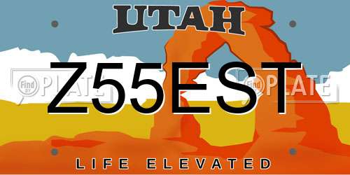 Z55EST Utah License Plate