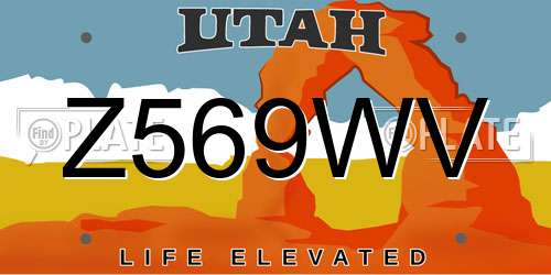 Z569WV Utah License Plate