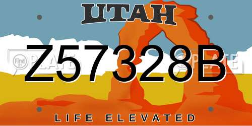 Z57328B Utah License Plate