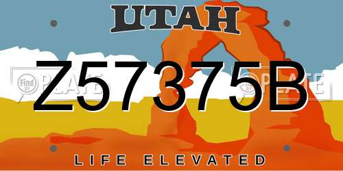 Z57375B Utah License Plate