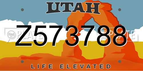 Z573788 Utah License Plate