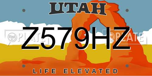 Z579HZ Utah License Plate