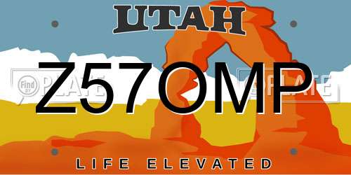 Z57OMP Utah License Plate