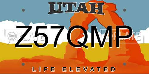 Z57QMP Utah License Plate