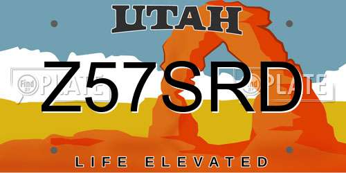 Z57SRD Utah License Plate
