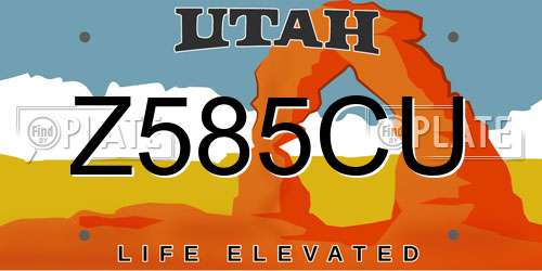 Z585CU Utah License Plate