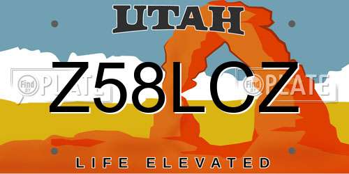 Z58LCZ Utah License Plate