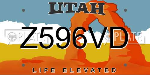 Z596VD Utah License Plate