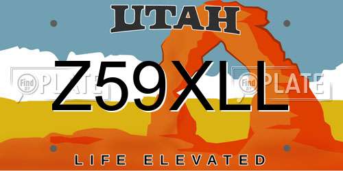 Z59XLL Utah License Plate