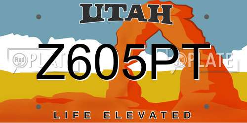 Z605PT Utah License Plate