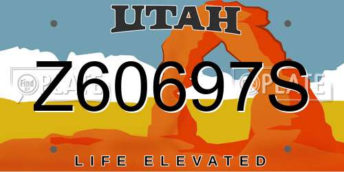 Z60697S Utah License Plate