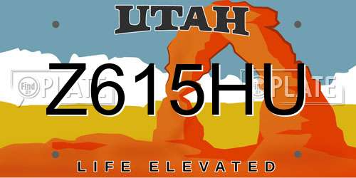 Z615HU Utah License Plate