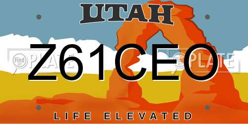 Z61CEO Utah License Plate