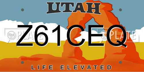 Z61CEQ Utah License Plate