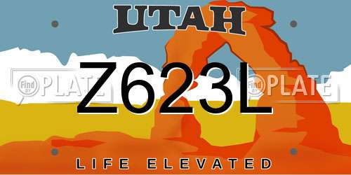 Z623L Utah License Plate