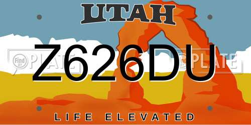 Z626DU Utah License Plate