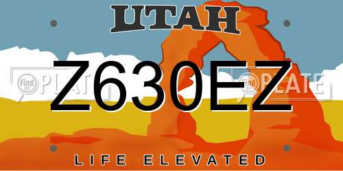 Z630EZ Utah License Plate