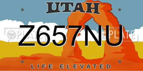 Z657NU Utah License Plate