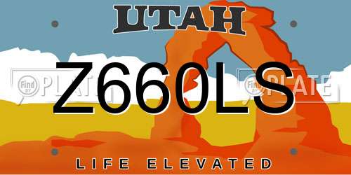 Z660LS Utah License Plate