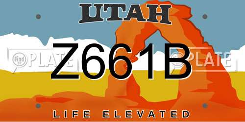 Z661B Utah License Plate
