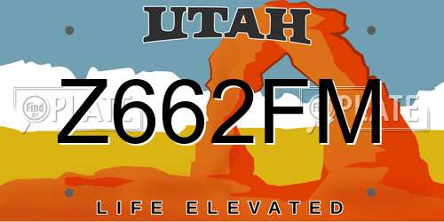 Z662FM Utah License Plate