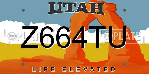 Z664TU Utah License Plate