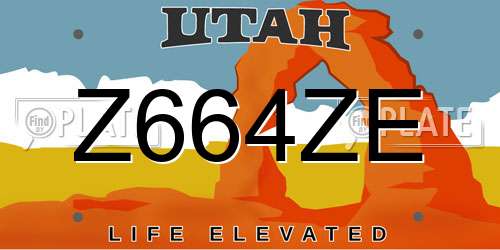 Z664ZE Utah License Plate