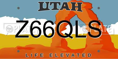 Z66QLS Utah License Plate