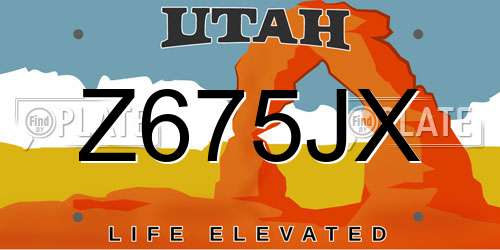 Z675JX Utah License Plate