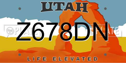 Z678DN Utah License Plate