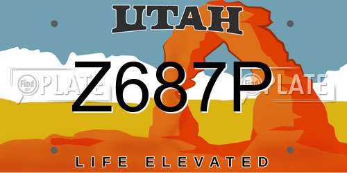 Z687P Utah License Plate