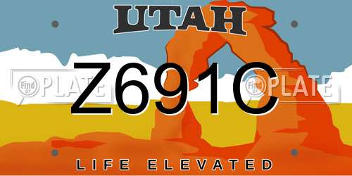 Z691C Utah License Plate