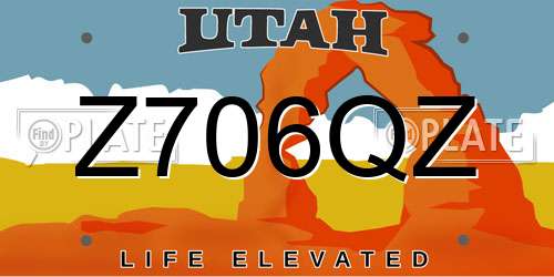 Z706QZ Utah License Plate