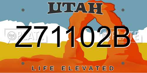 Z71102B Utah License Plate