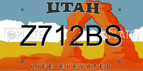 Z712BS Utah License Plate