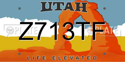 Z713TF Utah License Plate