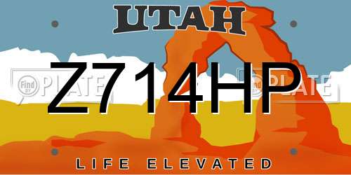Z714HP Utah License Plate