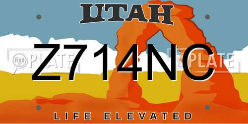 Z714NC Utah License Plate