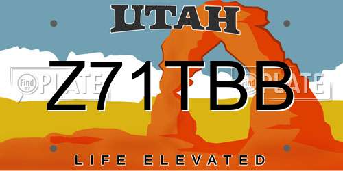 Z71TBB Utah License Plate