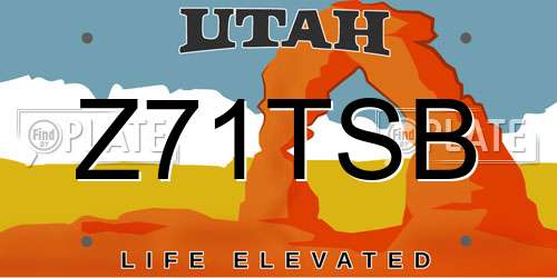 Z71TSB Utah License Plate