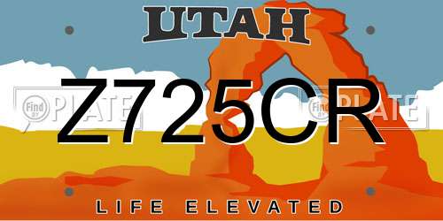Z725CR Utah License Plate