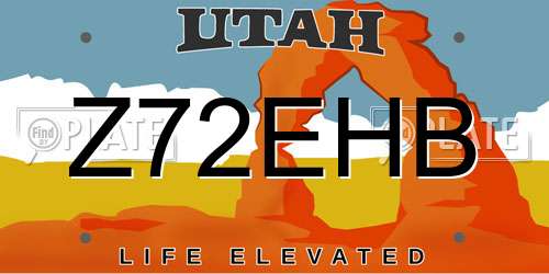 Z72EHB Utah License Plate