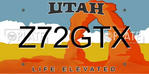 Z72GTX Utah License Plate