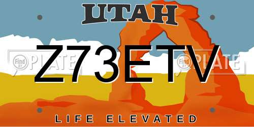 Z73ETV Utah License Plate
