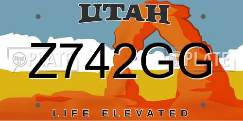 Z742GG Utah License Plate