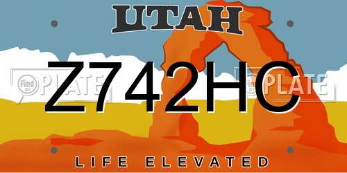 Z742HC Utah License Plate