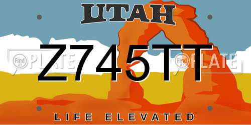 Z745TT Utah License Plate