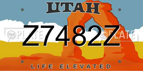 Z7482Z Utah License Plate