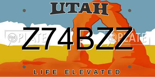 Z74BZZ Utah License Plate